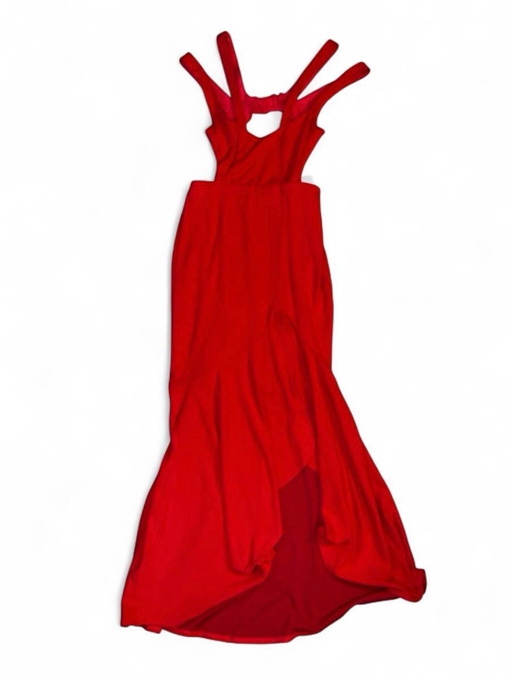 NWT Anthropologie 4130 Red Strappy Open Back Maxi Dress Size XS
